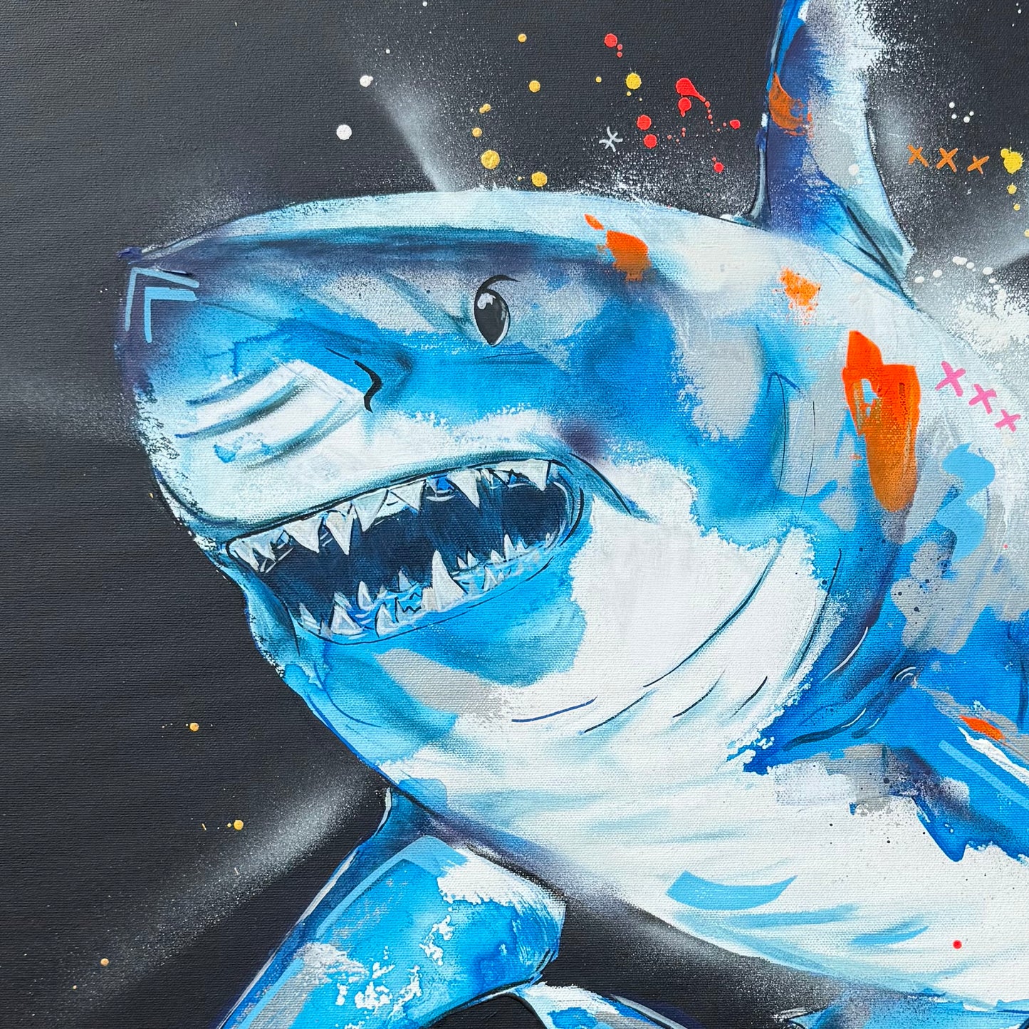 Requin bleu original signé