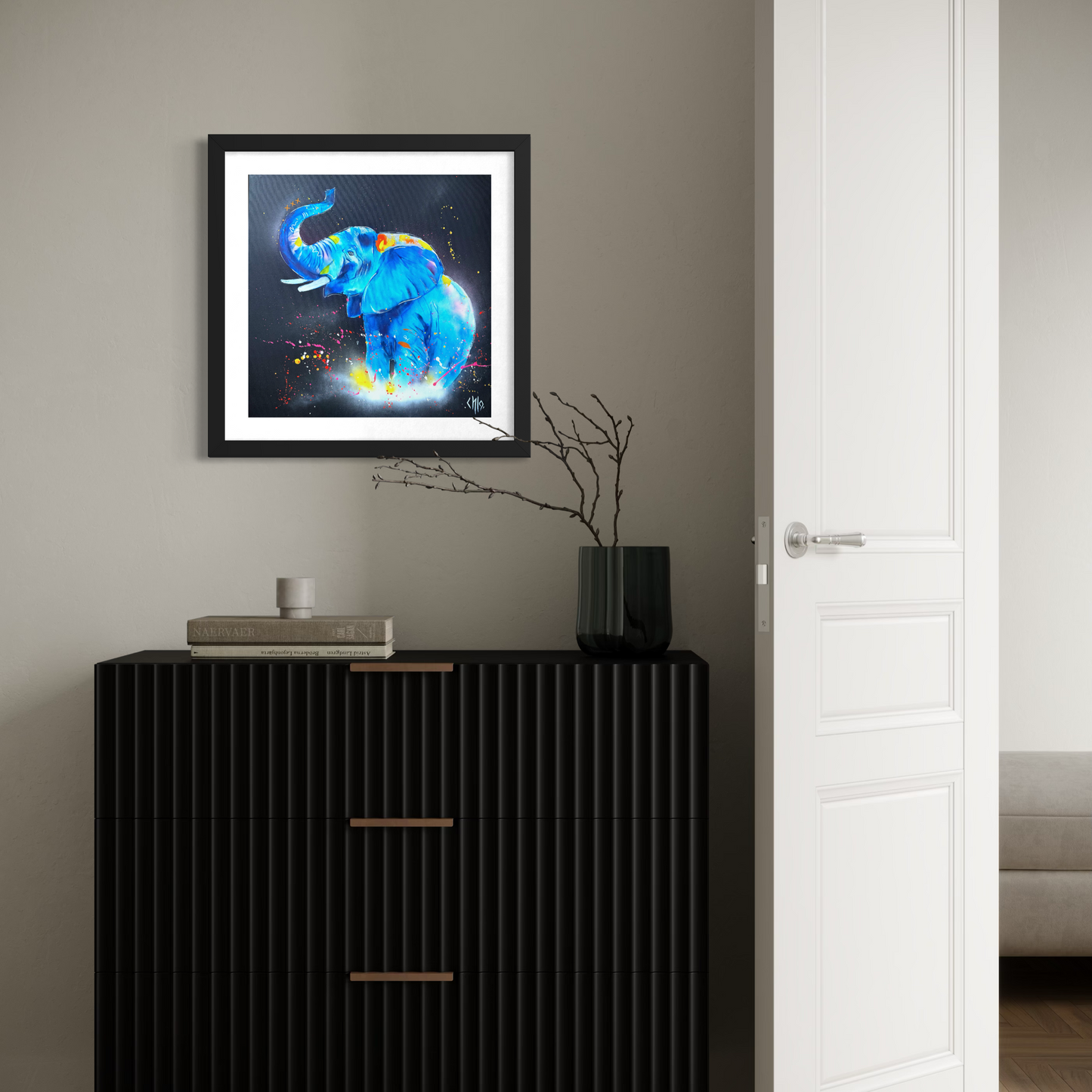 "Elephant"  Tirage d'art numéroté et signé sur toile coton