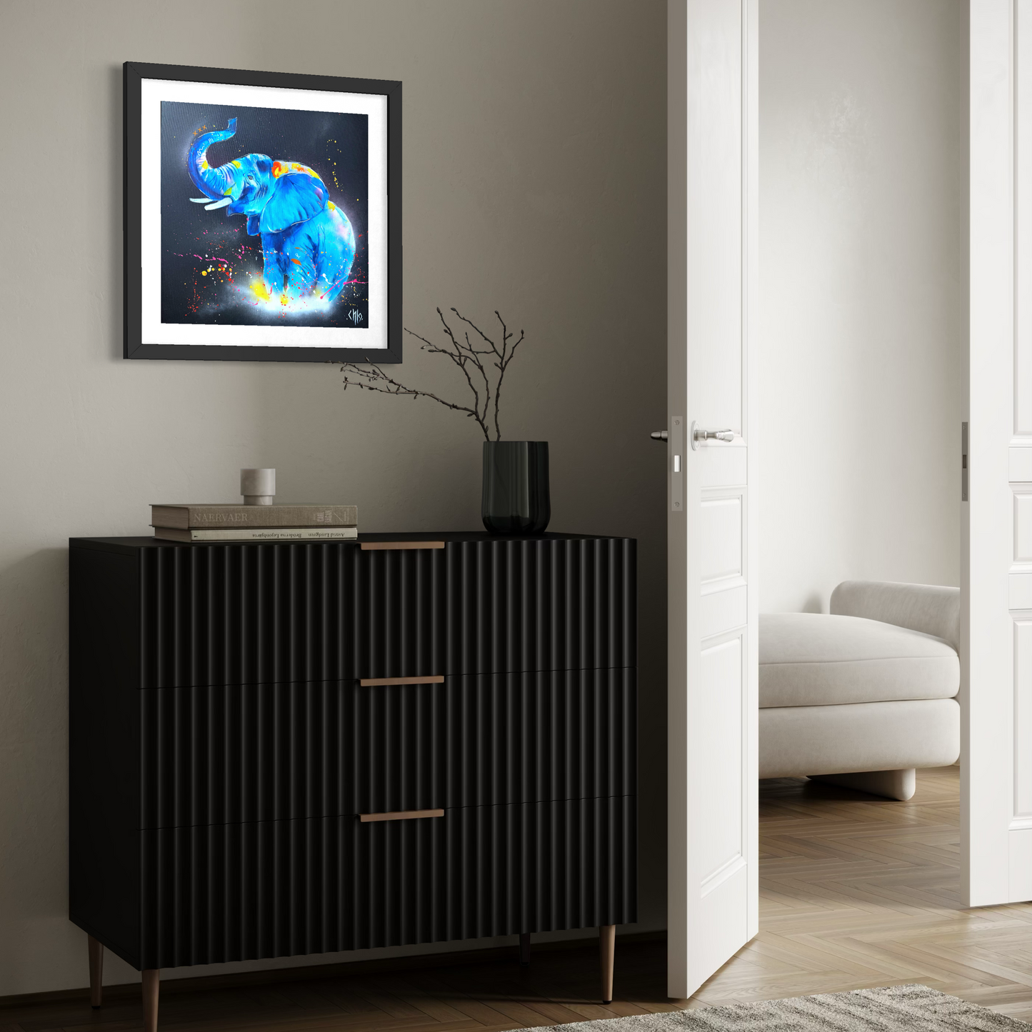 "Elephant"  Tirage d'art numéroté et signé sur toile coton