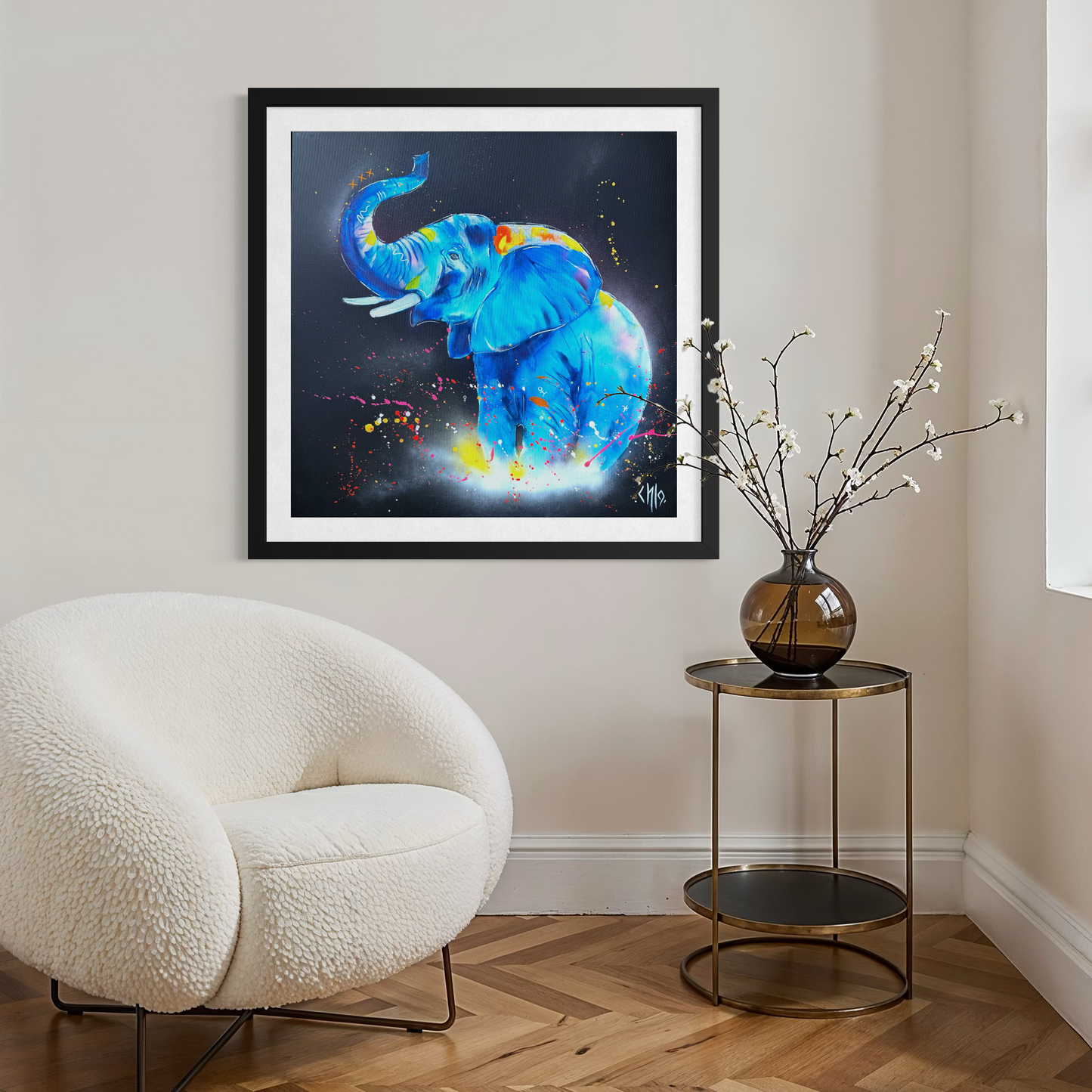 "Elephant"  Tirage d'art numéroté et signé sur toile coton