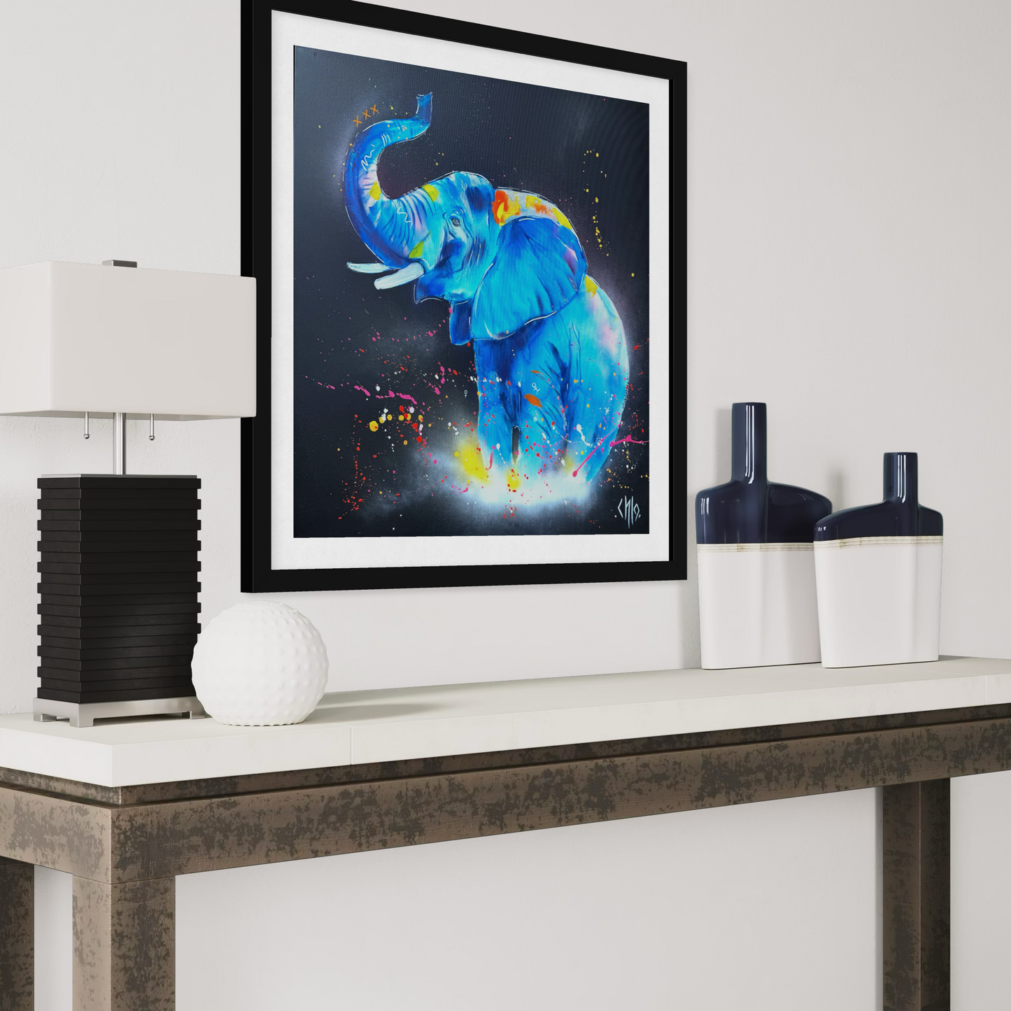"Elephant"  Tirage d'art numéroté et signé sur toile coton