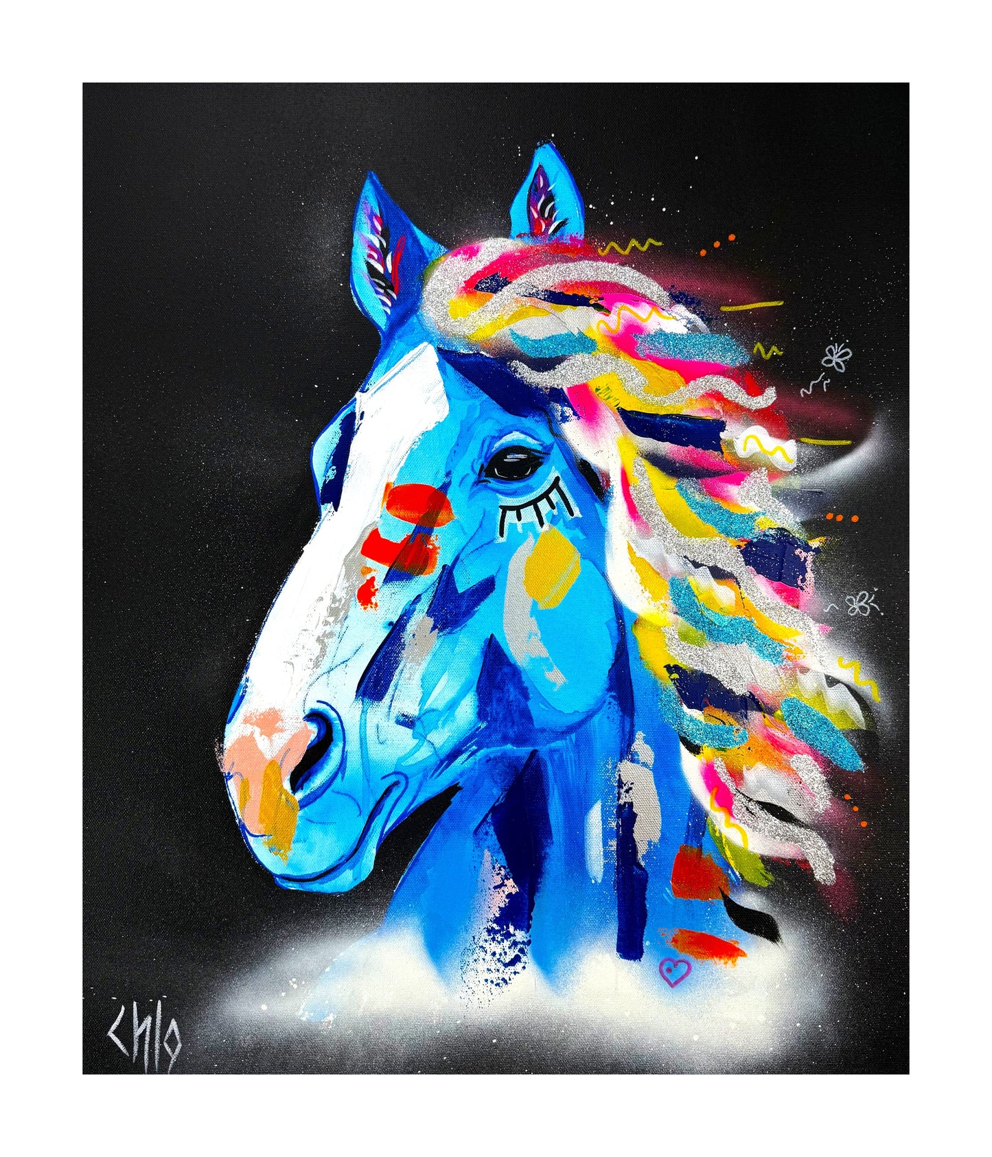 ArtPrint cheval bleu